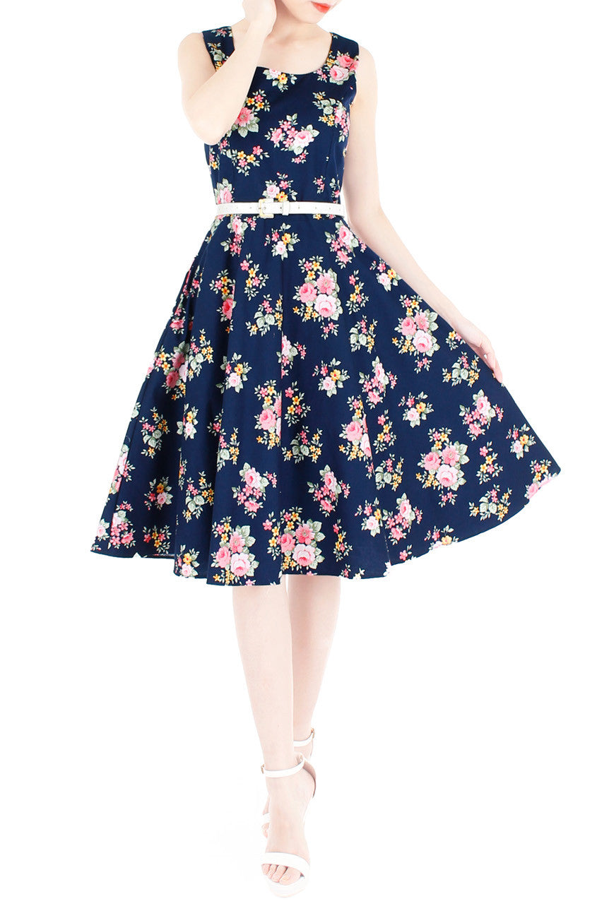 Hey, Pretty Blossom! Flare Midi Dress
