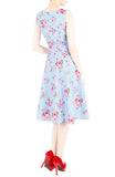 Hey, Pretty Blossom! Flare Midi Dress - Powder Blue