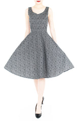 High-Tea Hour Flare Midi Dress - Black