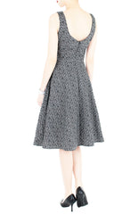 High-Tea Hour Flare Midi Dress - Black