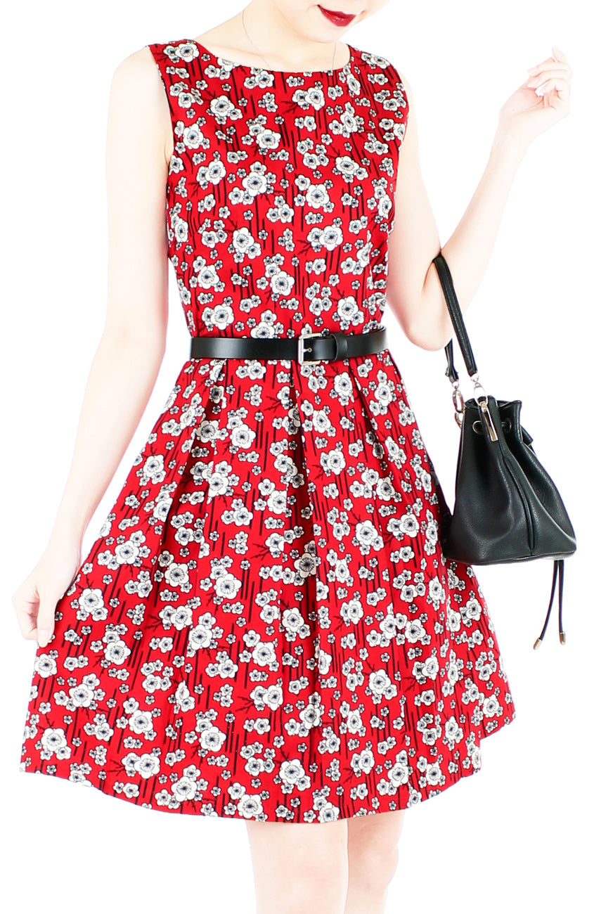 Ikebana Blooms Flare Dress