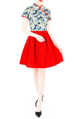 Imperial Porcelain Rosettes Cheongsam Dress