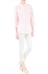Informal Approach Pinstripe Blouse - Pastel Pink