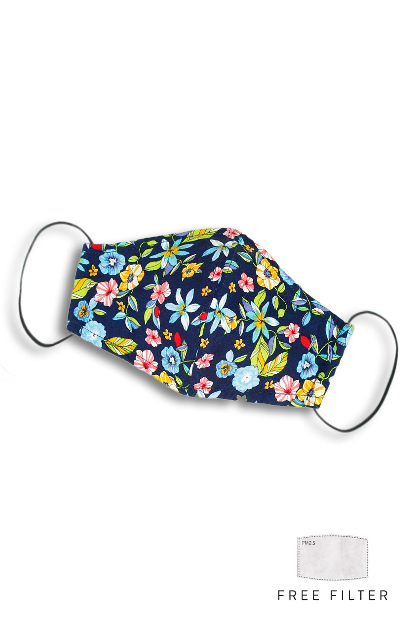 Island Escapade Pure Cotton Face Mask - Ocean Blue