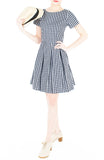 Isle Check It Out Flare Dress with Sleeves - Black