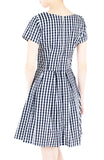 Isle Check It Out Flare Dress with Sleeves - Black