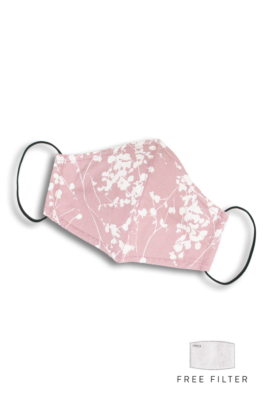 Japanese Plum Blossoms Pure Cotton Face Mask - Crepe Pink