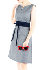 Japanese Shida Ferns Stella Dress - Midnight Blue