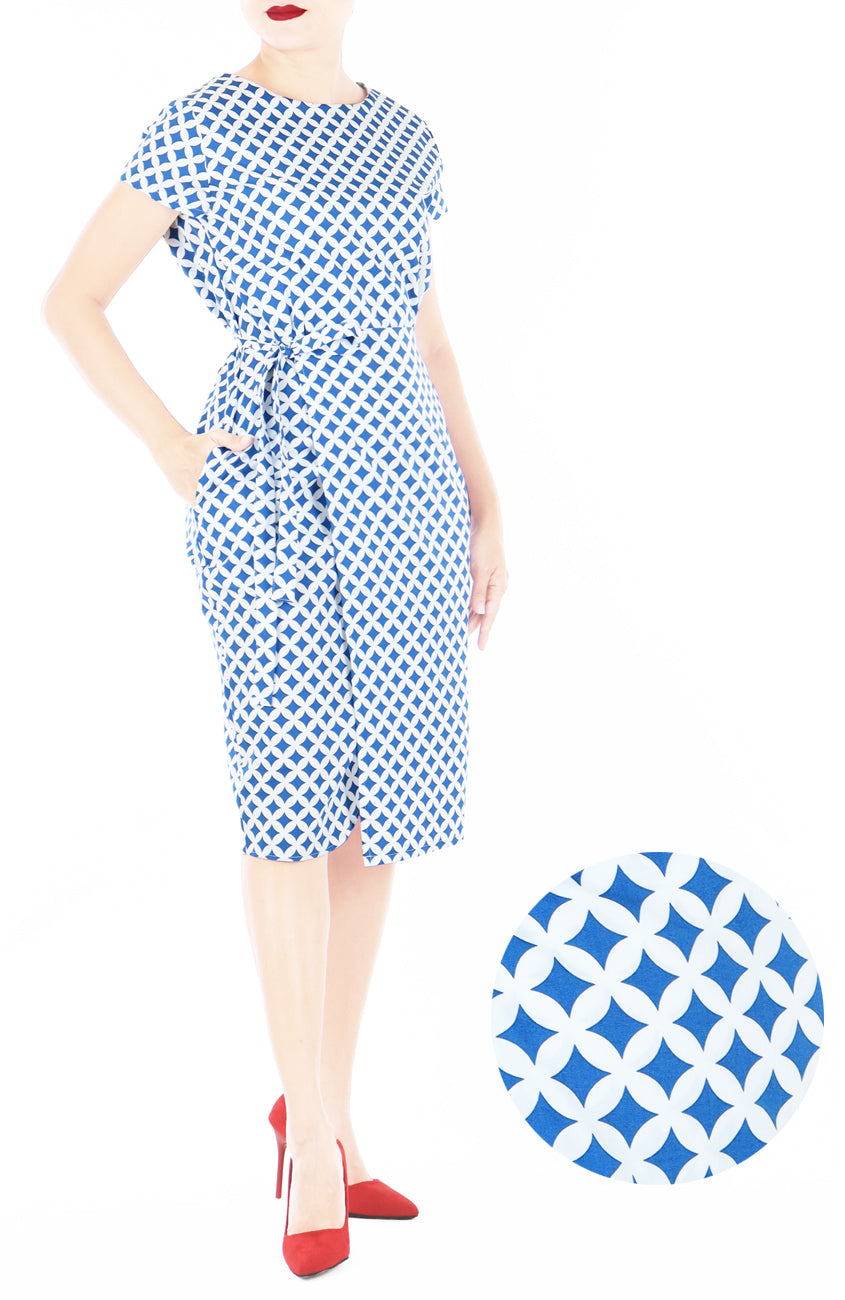 Japanese Shippo Elsa Wrap Dress - Ocean Blue