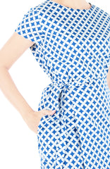 Japanese Shippo Elsa Wrap Dress - Ocean Blue