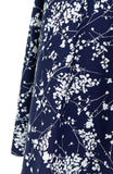 Japanese Plum Blossoms Flare Midi Dress – Midnight Blue