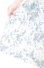 Japanese Plum Blossoms Flare Midi Dress - Winter White