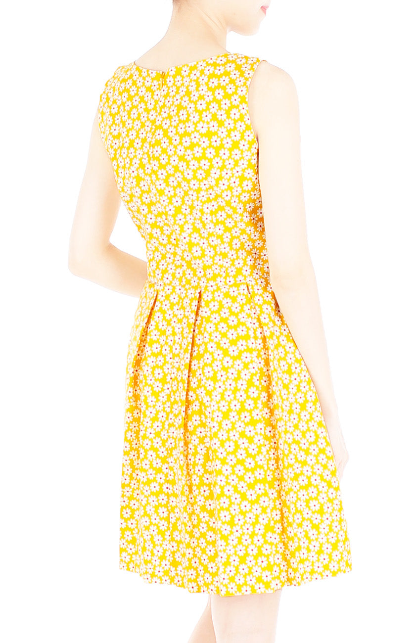 Joyful Lil’ Daisies Flare Dress - Yellow