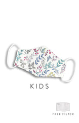 KIDS Ferns Illustrated Pure Cotton Face Mask - Off White