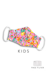 KIDS Island Escapade Pure Cotton Face Mask - Flamingo Pink
