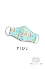 KIDS Magical Wonderland Pure Cotton Face Mask - Mint