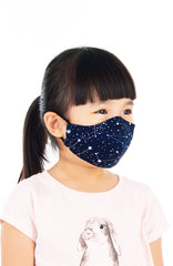 KIDS Moonlight Galaxy Pure Cotton Face Mask - Midnight Blue