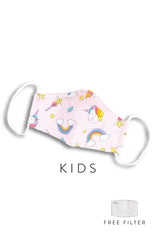 KIDS Rainbow Dreams Pure Cotton Face Mask - Lilac