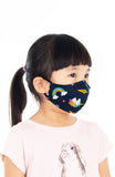 KIDS Rainbow Dreams Pure Cotton Face Mask - Navy