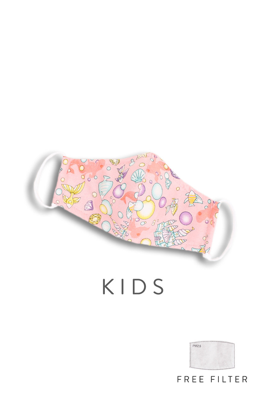KIDS Seashells & Bubbles Pure Cotton Face Mask