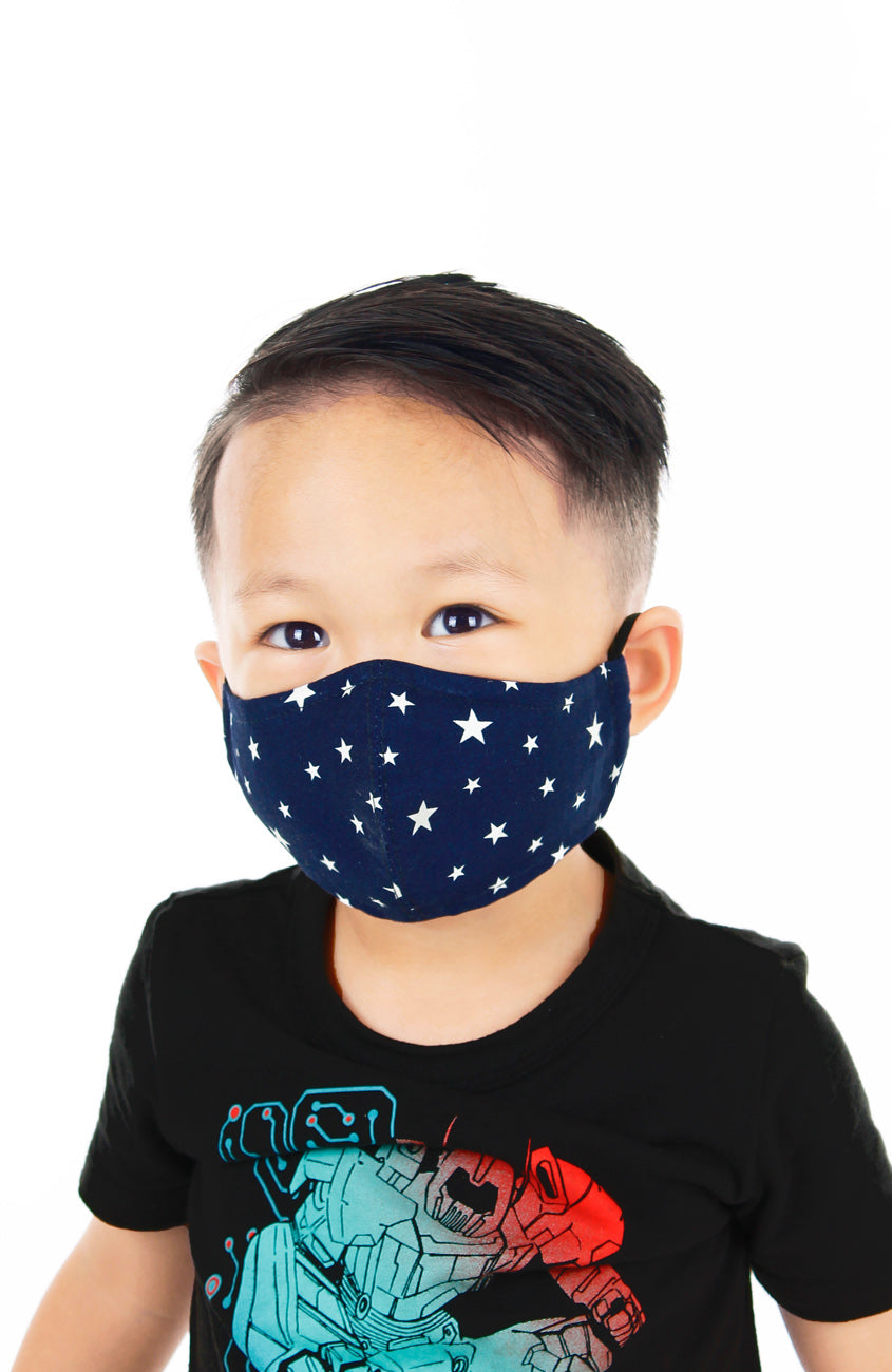 KIDS Superstar Pure Cotton Face Mask - Navy