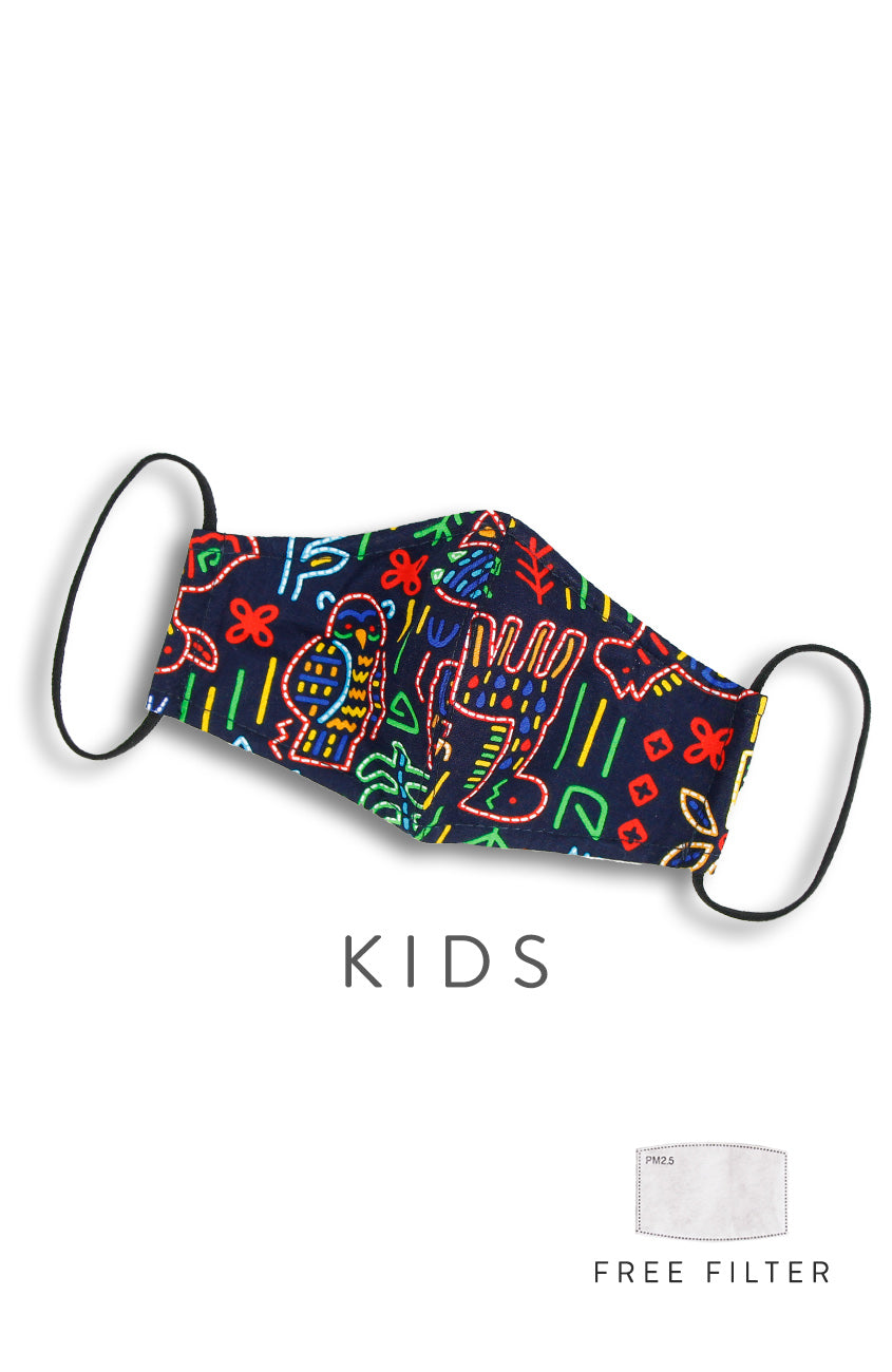 KIDS Tribal Neon Pure Cotton Face Mask