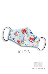 KIDS Winter Blooms Pure Cotton Face Mask - Prelude Grey