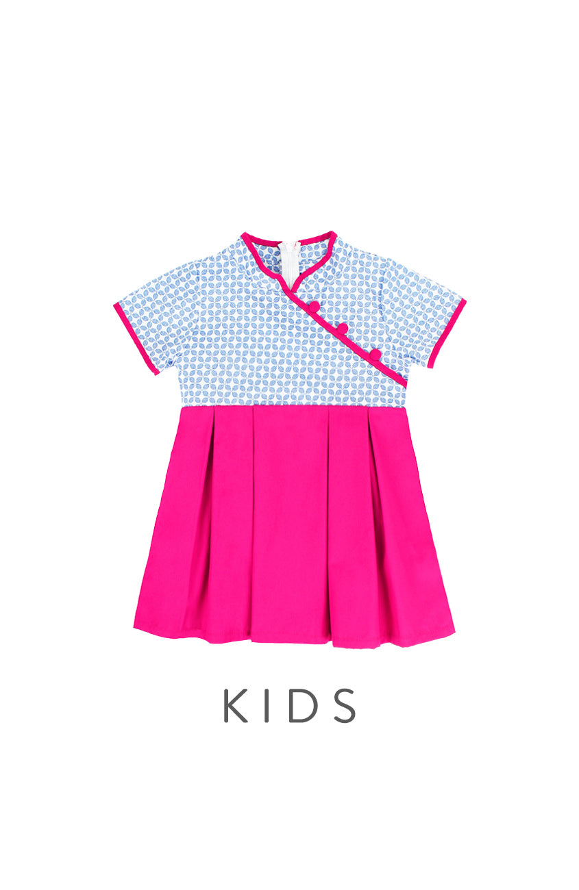 KIDS Four Leaf Clover Porcelain Cheongsam Dress