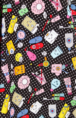 Kawaii Soap Opera Flare Midi Dress - Black