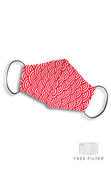 Kyoto Seigaiha Pure Cotton Face Mask in Red