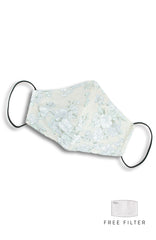 Lady Camellia Pure Cotton Face Mask - Olive Linen