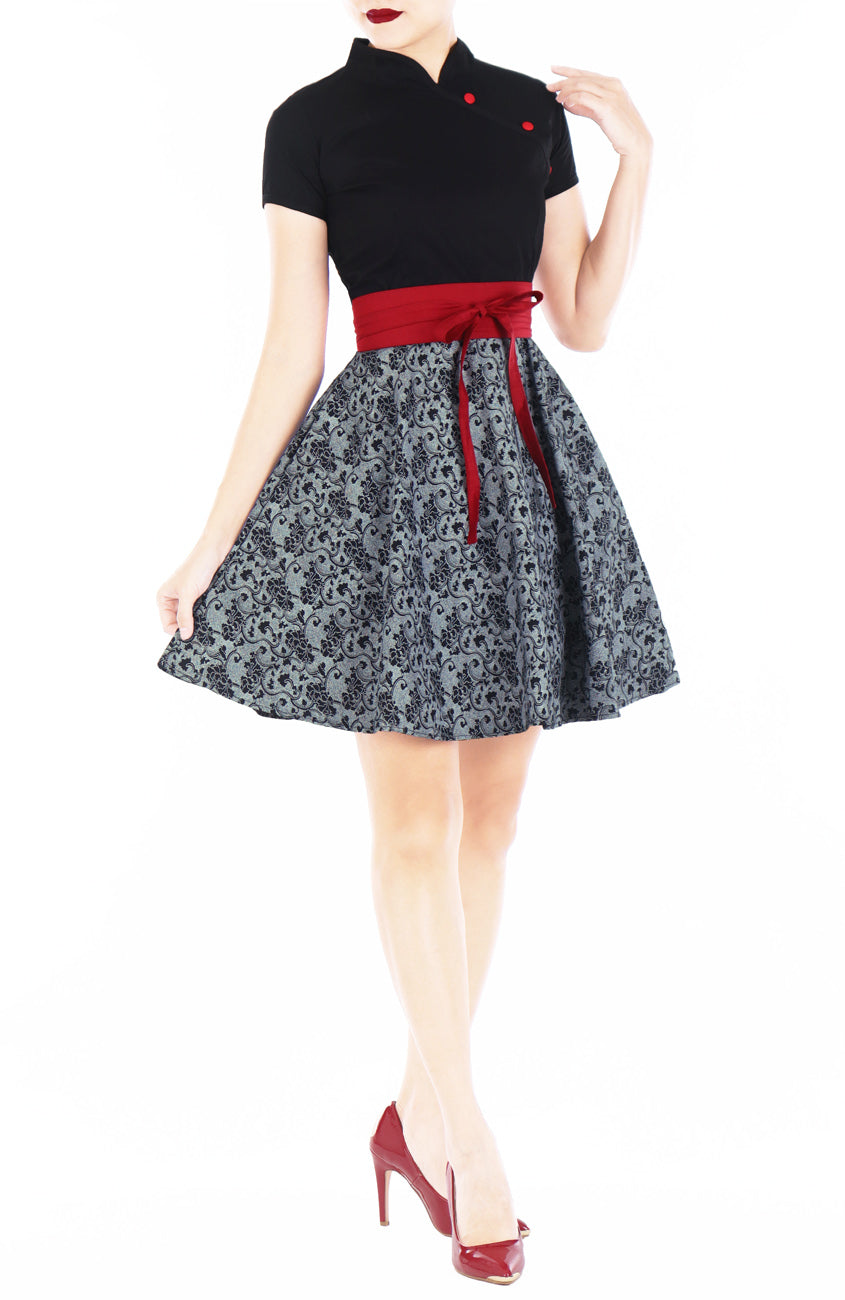 Lady Noir Peonies Cheongsam