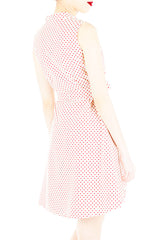 Lady Love Song Flare Dress with Wooden Buttons - Cream