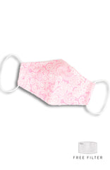 Ladylike Lace Pure Cotton Face Mask - Cotton Candy Pink