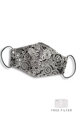 Ladylike Lace Pure Cotton Face Mask - Noir Black