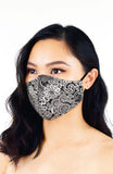 Ladylike Lace Pure Cotton Face Mask - Noir Black