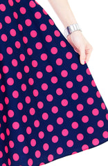 ‘Let’s Do The Polka’ Flare Midi Dress – Midnight Blue