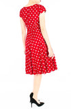 ‘Let’s Do The Polka’ Flare Tea Dress - Red