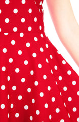 ‘Let’s Do The Polka’ Flare Tea Dress - Red