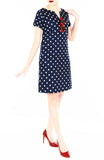 ‘Let’s Do The Polka’ Lily Shift Dress - Midnight Blue