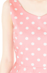 ‘Let’s Do The Polka’ Flare Midi Dress - Amaranth Pink