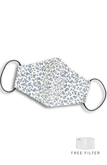 Little Oxford Blue Florets Pure Cotton Face Mask