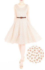 Little Poinsettia Flare Midi Dress