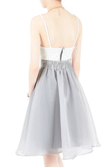Loveliest Ballet Organza Flare Skirt - Light Silver