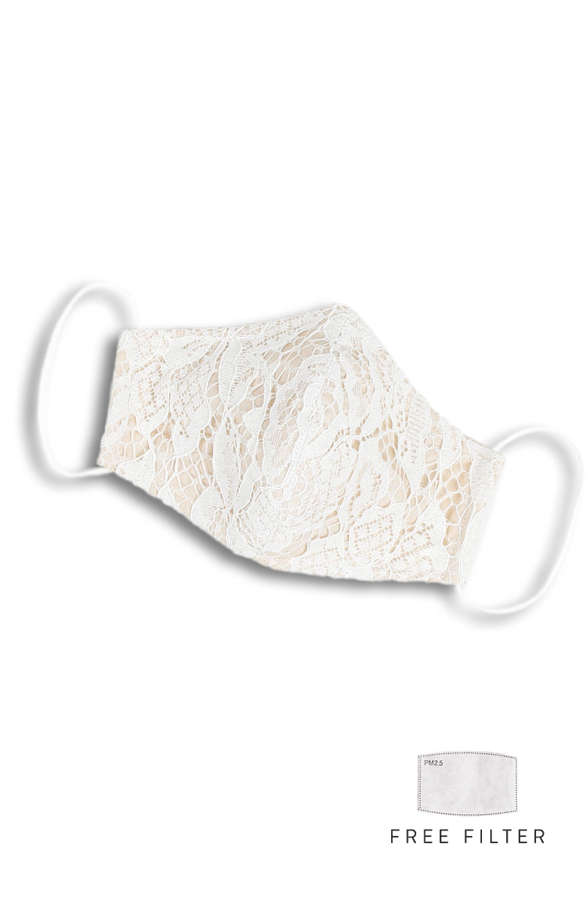 MASQUERADE Luxe Lace Mask - Pure Porcelain