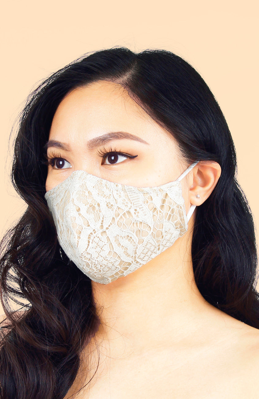 MASQUERADE Luxe Lace Mask - Pure Porcelain