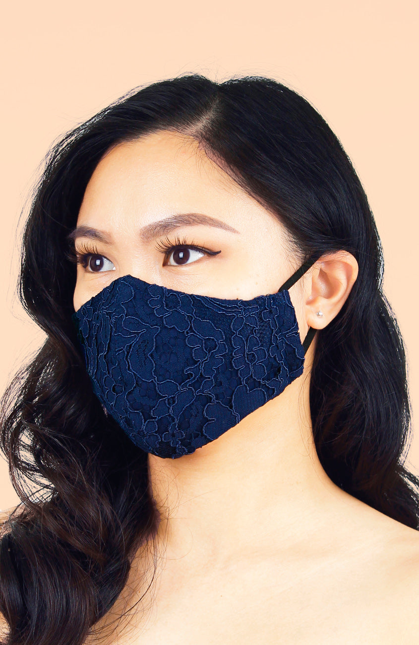 MASQUERADE Luxe Lace Mask – Royal Blue