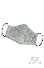 MASQUERADE Luxe Lace Mask - Sage Gray