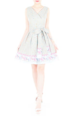 Magical Christmas Carousel Wrap Dress with Belt