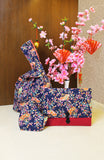 Magnificent Sakura Japanese Prosperity Bag in Symphony Blue - Reversible